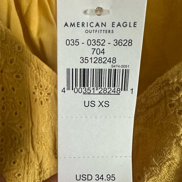 American Eagle Outfitters Yellow Smocked Camisole Top - Picture 2 of 2
